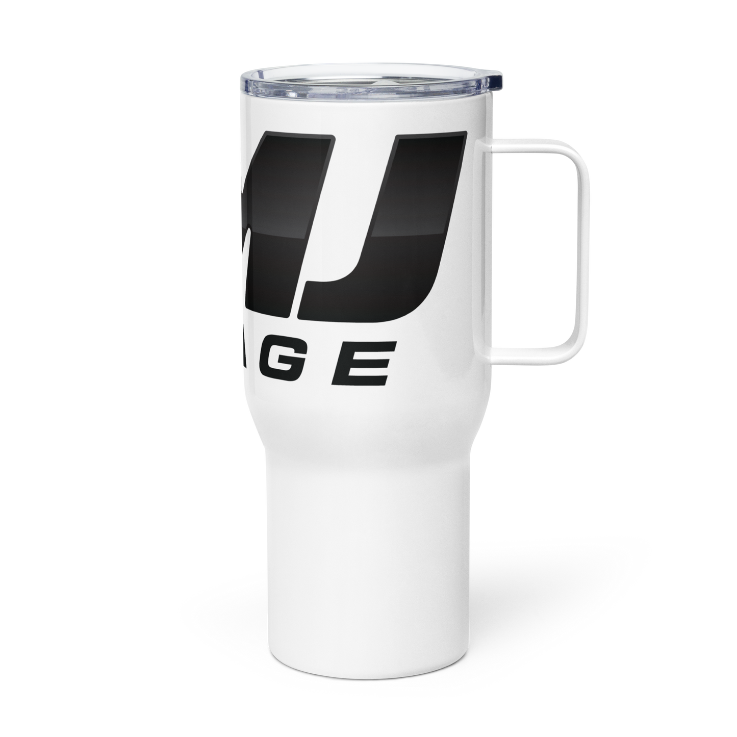 Travel mug with a handle